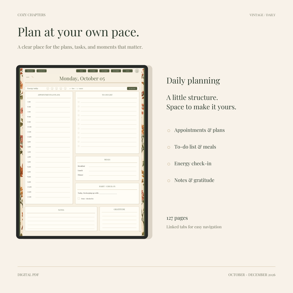 Fall Daily Planner — Vintage