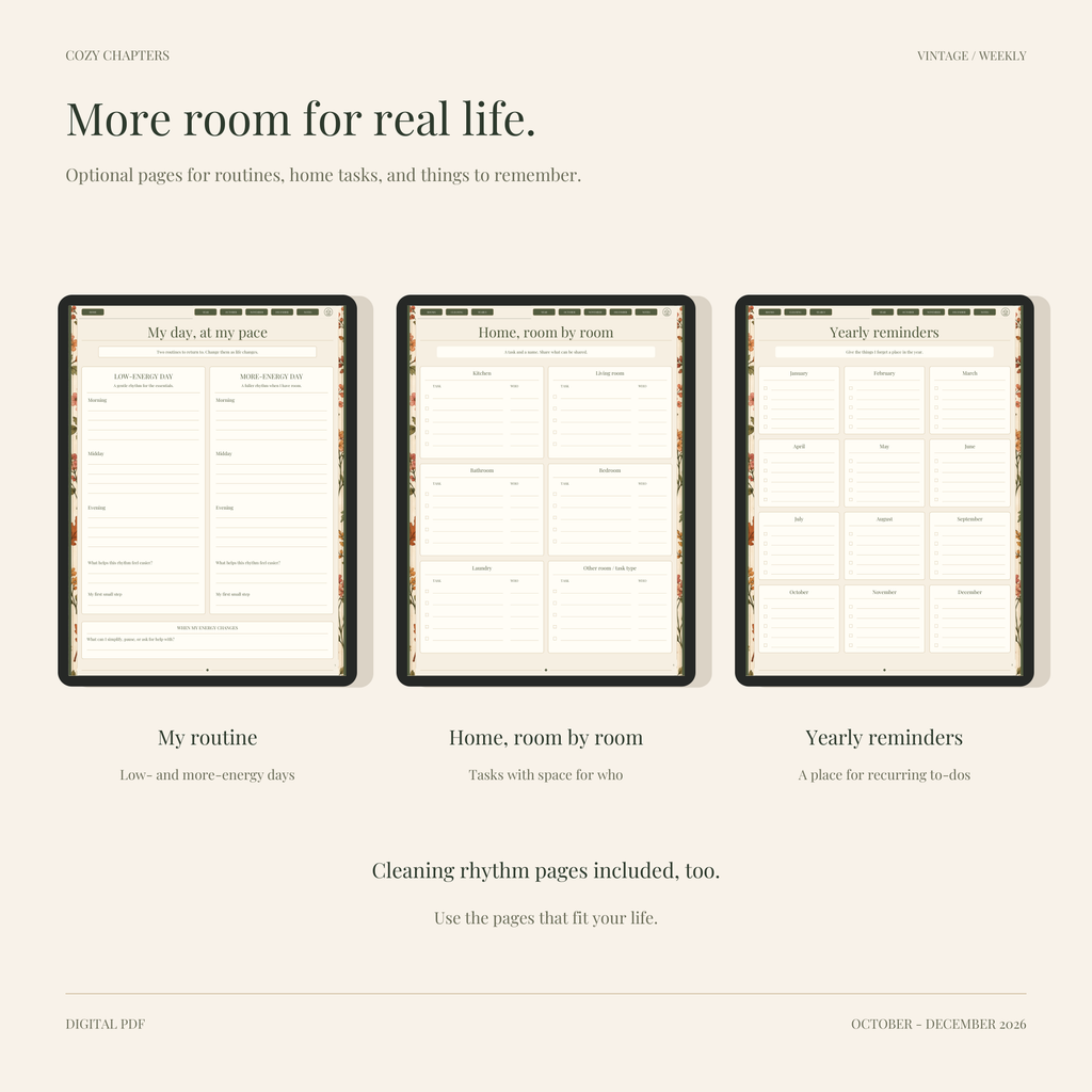 Fall Weekly Planner — Vintage